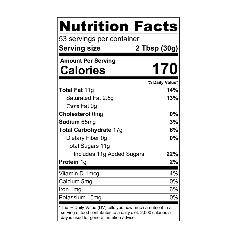 Lotus Biscoff Creamy Cookie Butter Case -  Nutrition Facts